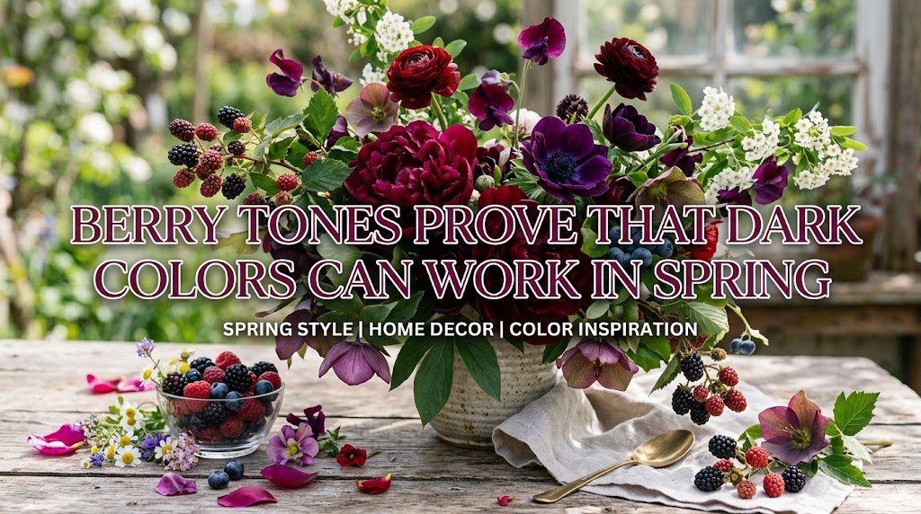 Berry tones prove that dark colors can work in spring