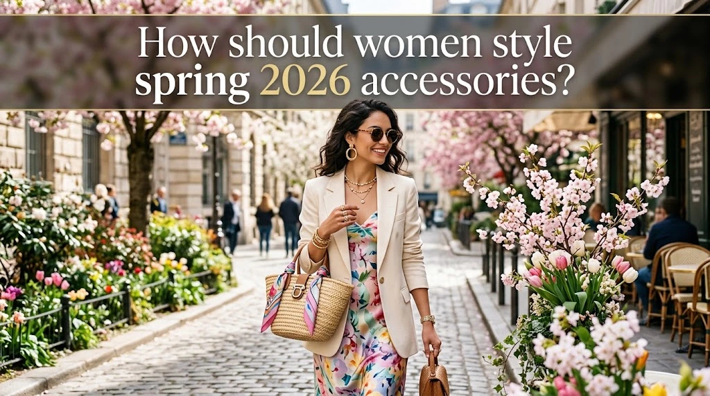 How should women style spring 2026 accessories?