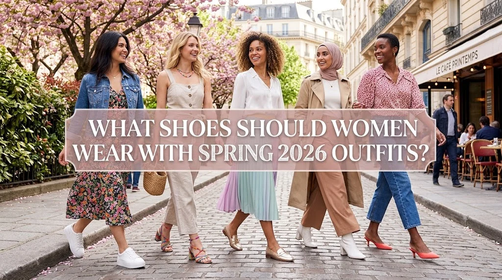 What shoes should women wear with spring 2026 outfits?